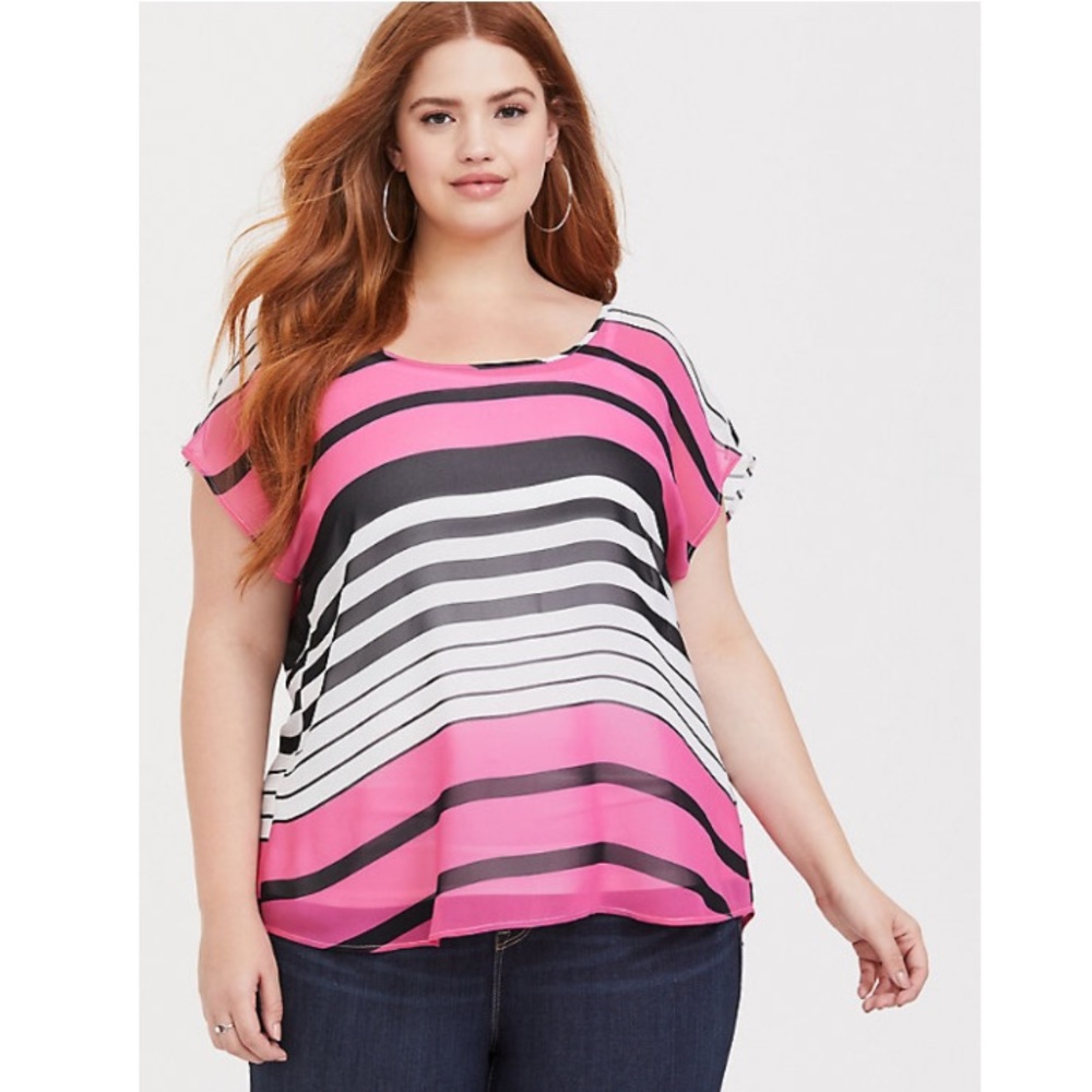 Striped Button back blouse 💖